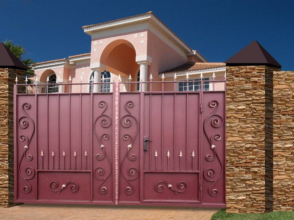 Дизайн ворот с калиткой в частном доме фото